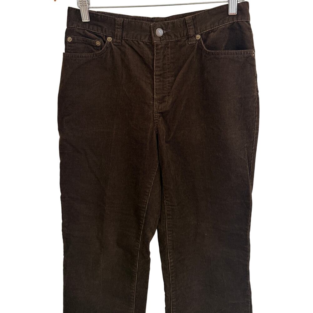 Lauren Jeans Women Petite 8P PM Brown Corduroy Straight Stretch Vintage EUCf - Picture 2 of 8
